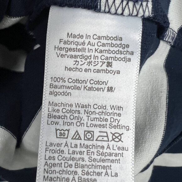 J. Crew Women Mariner Jersey Long Sleeve Polo in Stripe Top Navy blue nautical - Picture 7 of 8